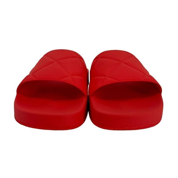 NIB Authentic BOTTEGA VENETA Matte Quilted Rubber Slider (Unisex) - Tomato - Picture 9 of 16